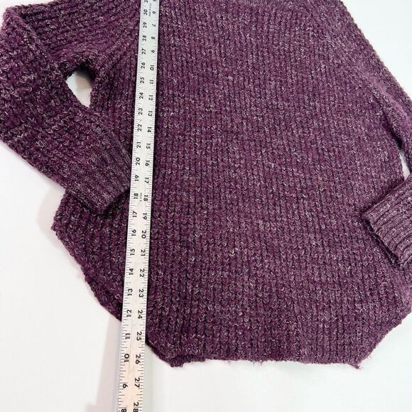 Free People Wool Linen Blend Sweater Womens Small Purple Turtleneck Pullover - Picture 3 of 9